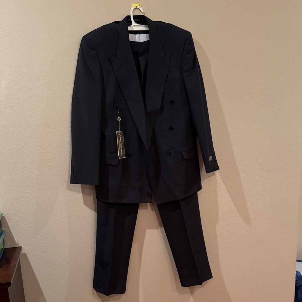 NWT Jones New York Double-Breasted Charcoal Suit
